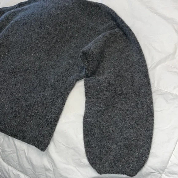Christian Dior gray color block sweater full puff sleeve M angora